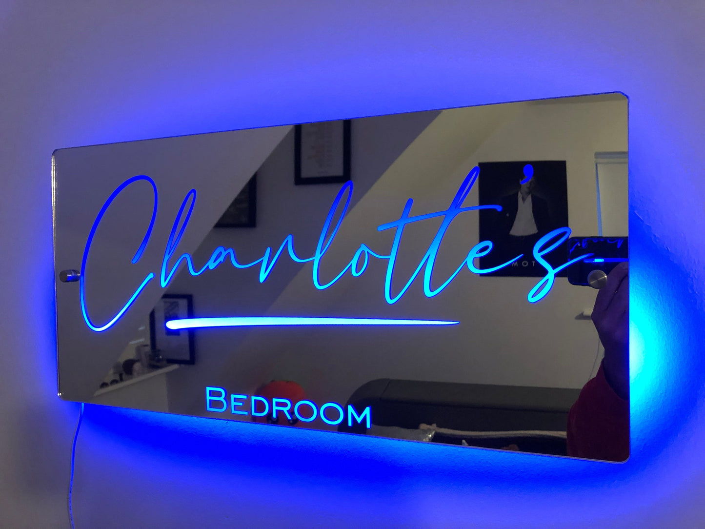 Personalized name mirror - illuminating mirror