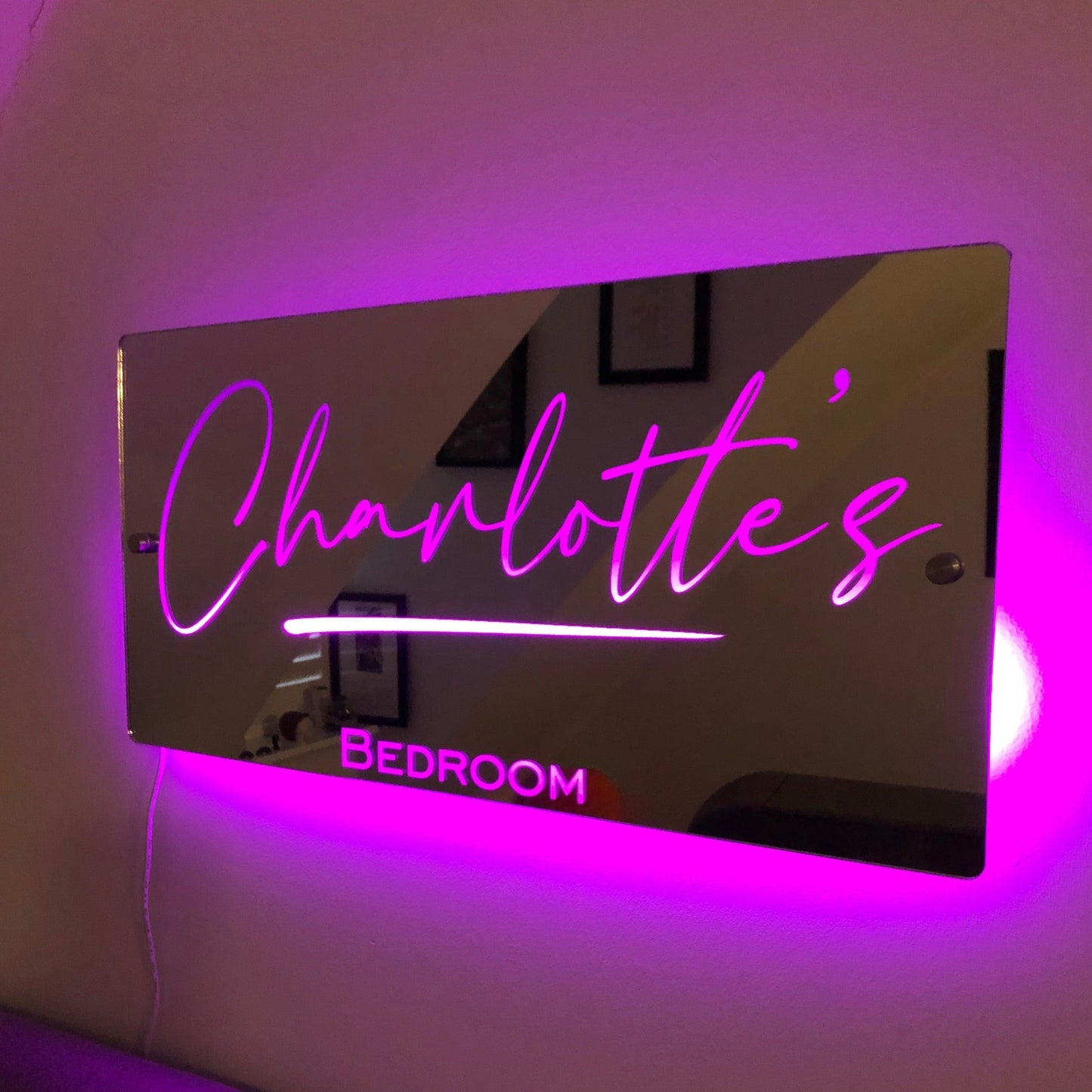 Personalized name mirror - illuminating mirror